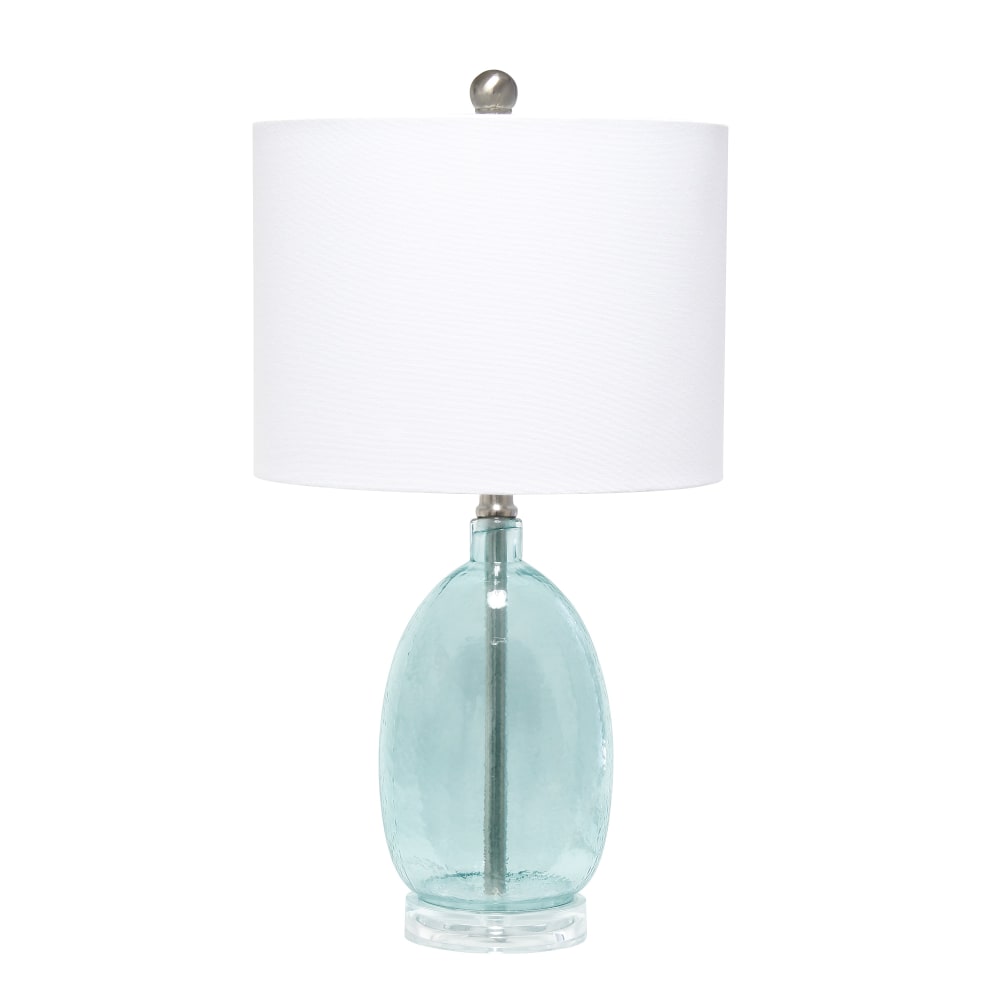 Lalia Home Oval Glass Table Lamp, 22"H, White