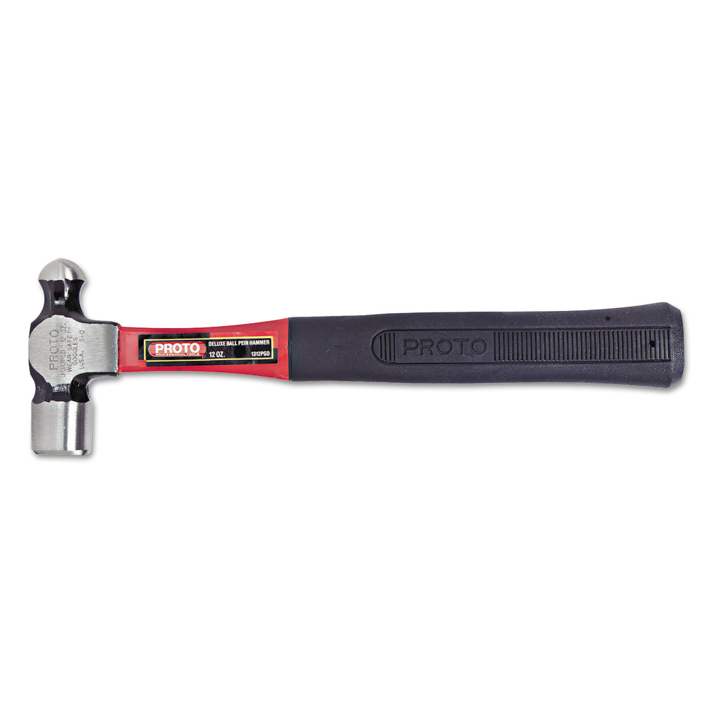 Black+Decker Ball Pein Hammer, Straight Fiberglass Handle, 13