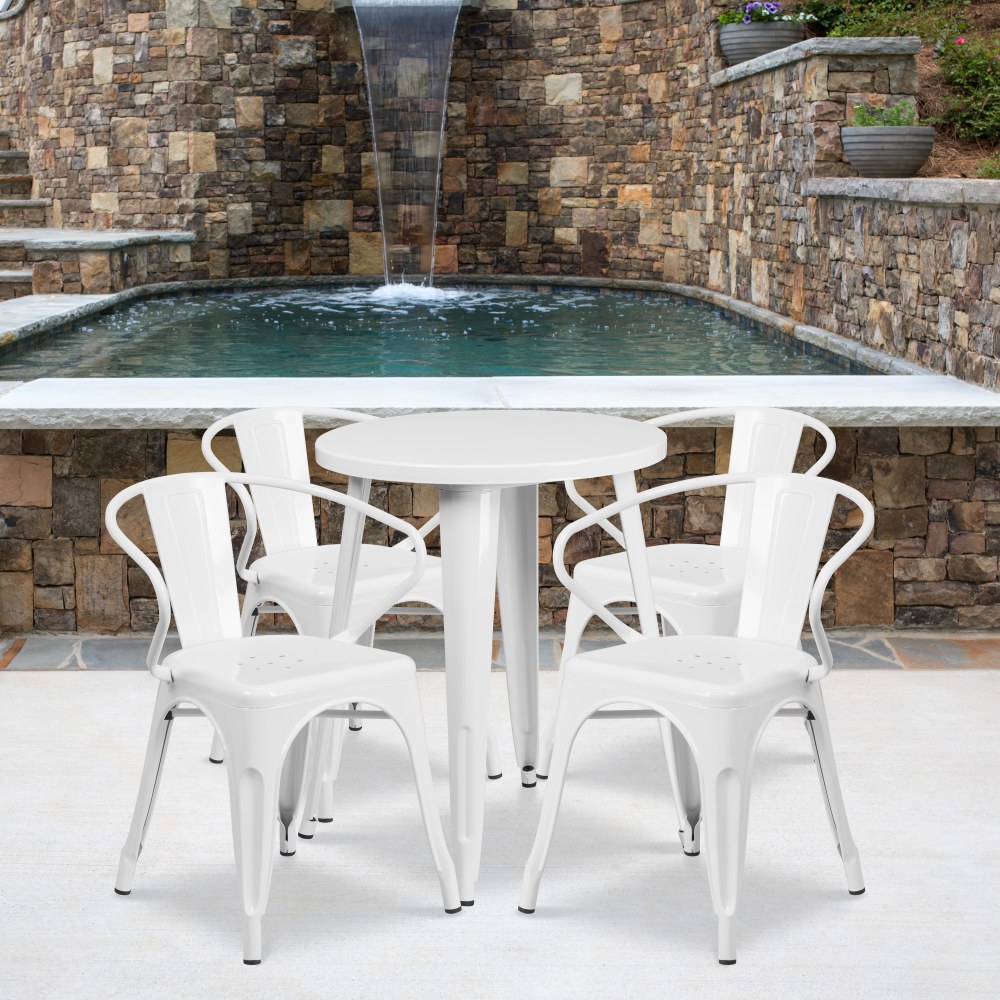 Flash Furniture Commercial-Grade Round Metal Indoor/Outdoor Table