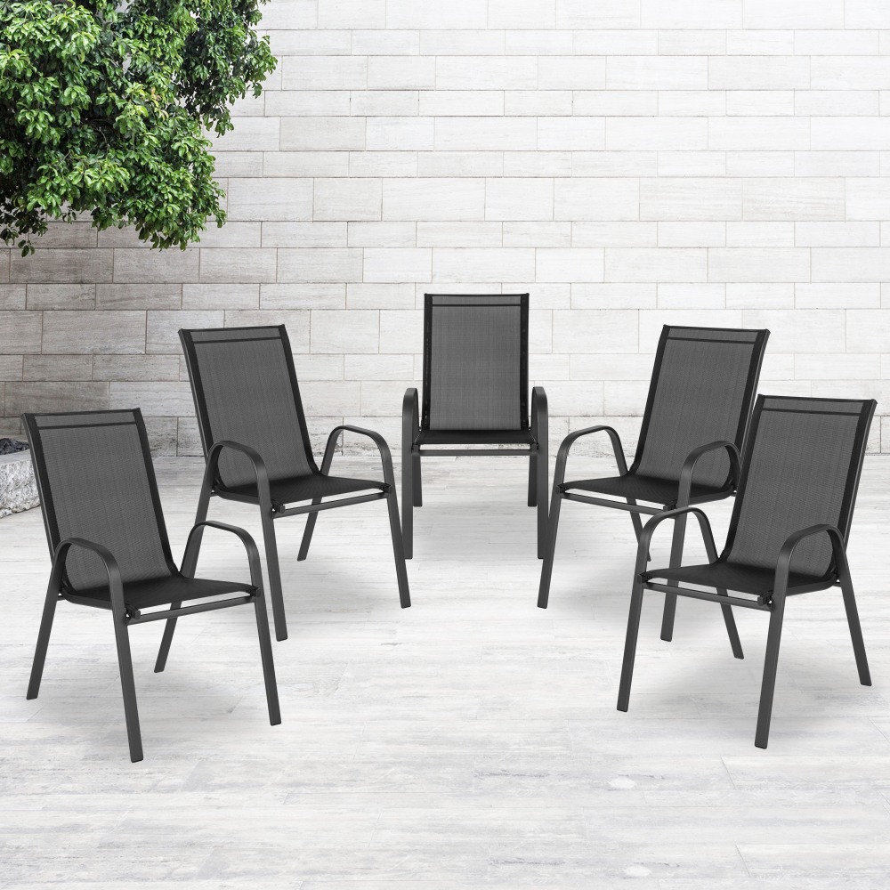 Flash Furniture Brazos Outdoor Stack Chairs, Set Of