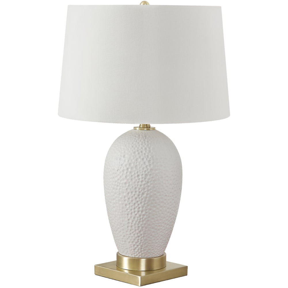 Monarch Specialties Potter Table Lamp, 26”H, Ivory/White
