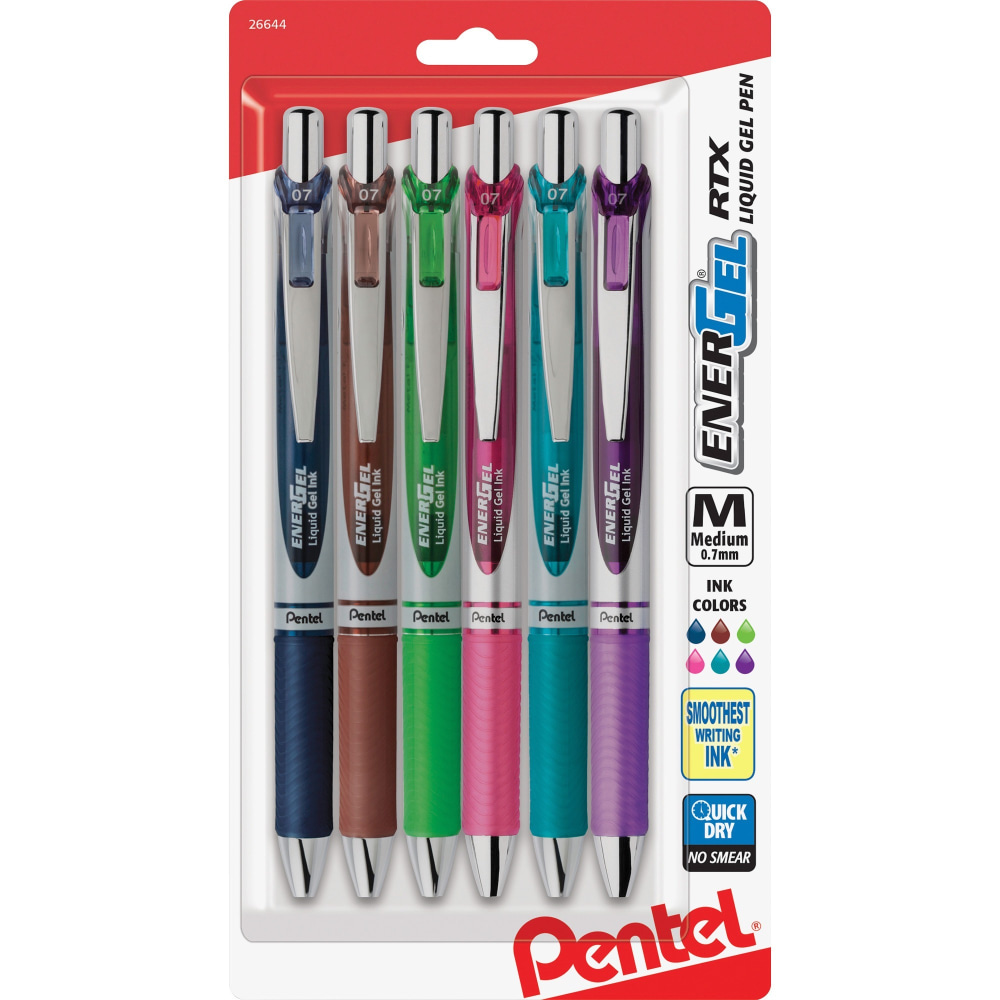 Pentel EnerGel Liquid Steel Tip Gel Pens, Pack