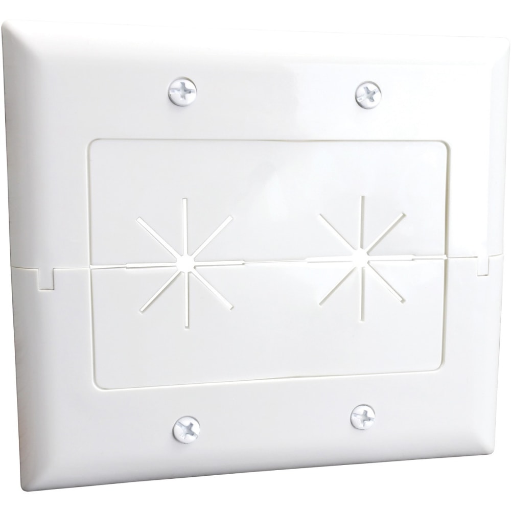 DataComm 45-0027-WH 2-Gang Split Plate with Flexible Opening