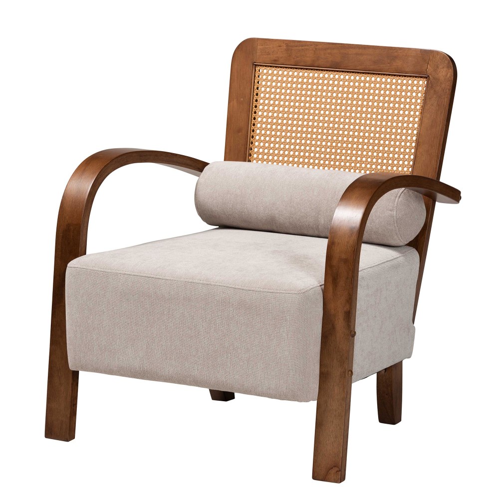 Baxton Studio Sage Japandi Arm Accent Chair With