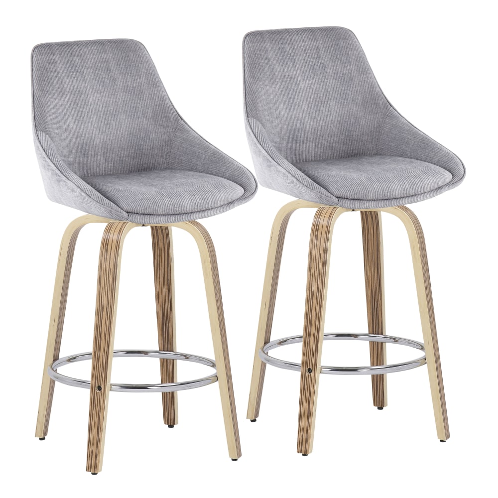 LumiSource Diana Fixed-Height Counter Stools With Wood Legs