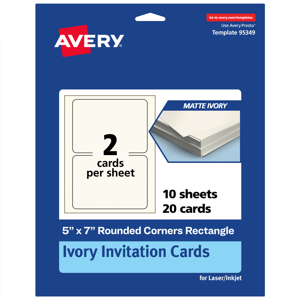 Avery® Printable Invitation Cards, 5" x 7" Rectangle