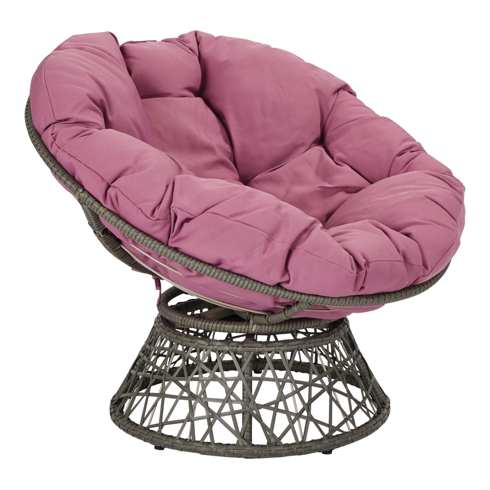 Office Star™ Papasan Chair, Purple/Gray