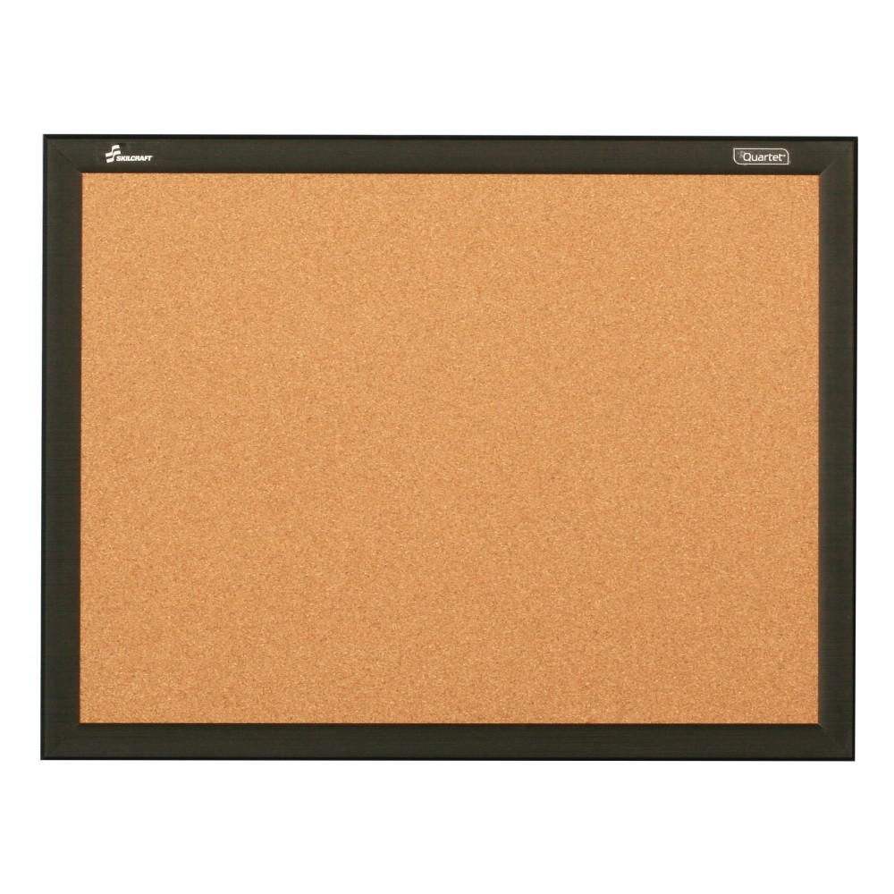 SKILCRAFT® Cork Bulletin Board, 24" x 36", Aluminum