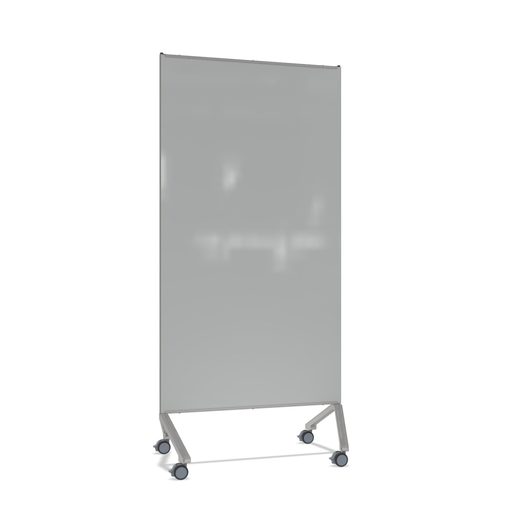 Ghent Pointe Magnetic Mobile Dry-Erase Glassboard, 76-1/2” x