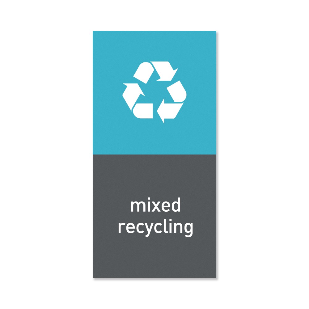 simplehuman Magnetic Trash Label, Mixed Recycling, 4" x