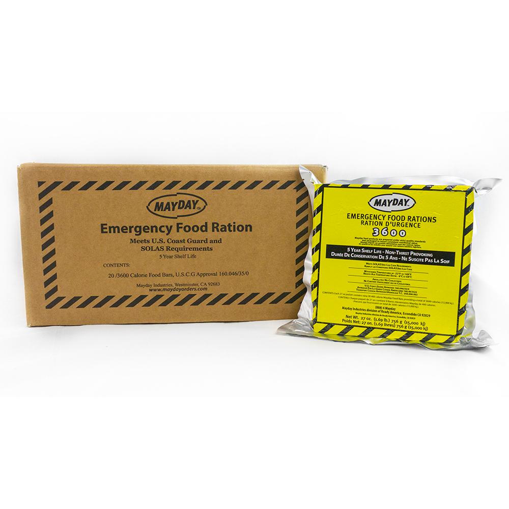 Mayday Industries Emergency Food Bars, 3,600 Calories, Case