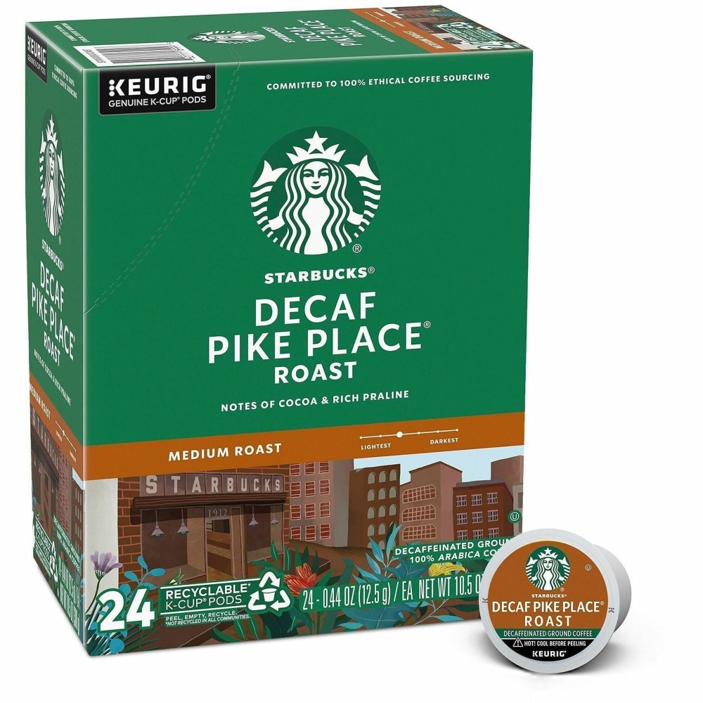 Starbucks® Pike Place Single-Serve Coffee K-Cup®, Decaffeinated,