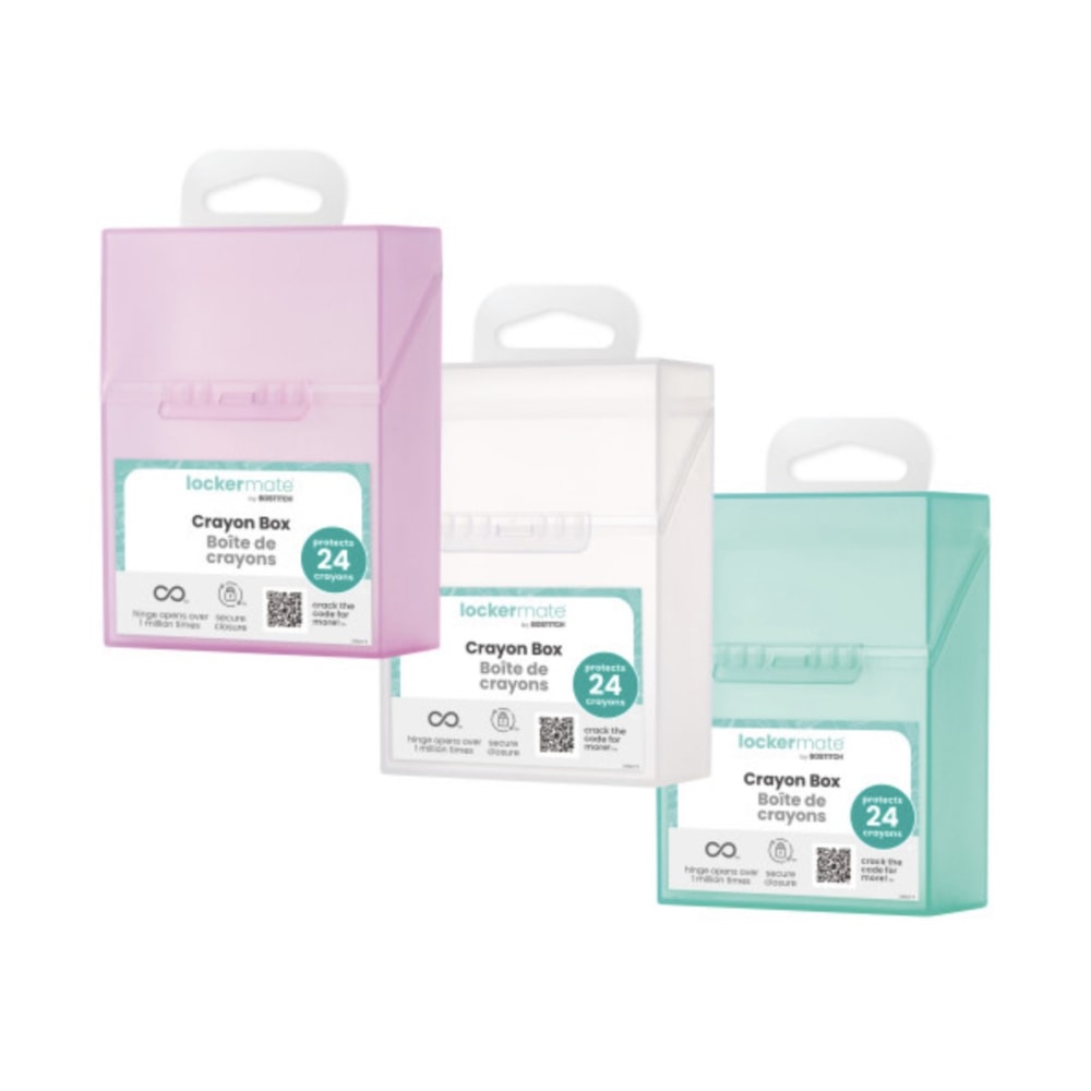 Lockermate By Bostitch Crayon Storage Box, Assorted Colors