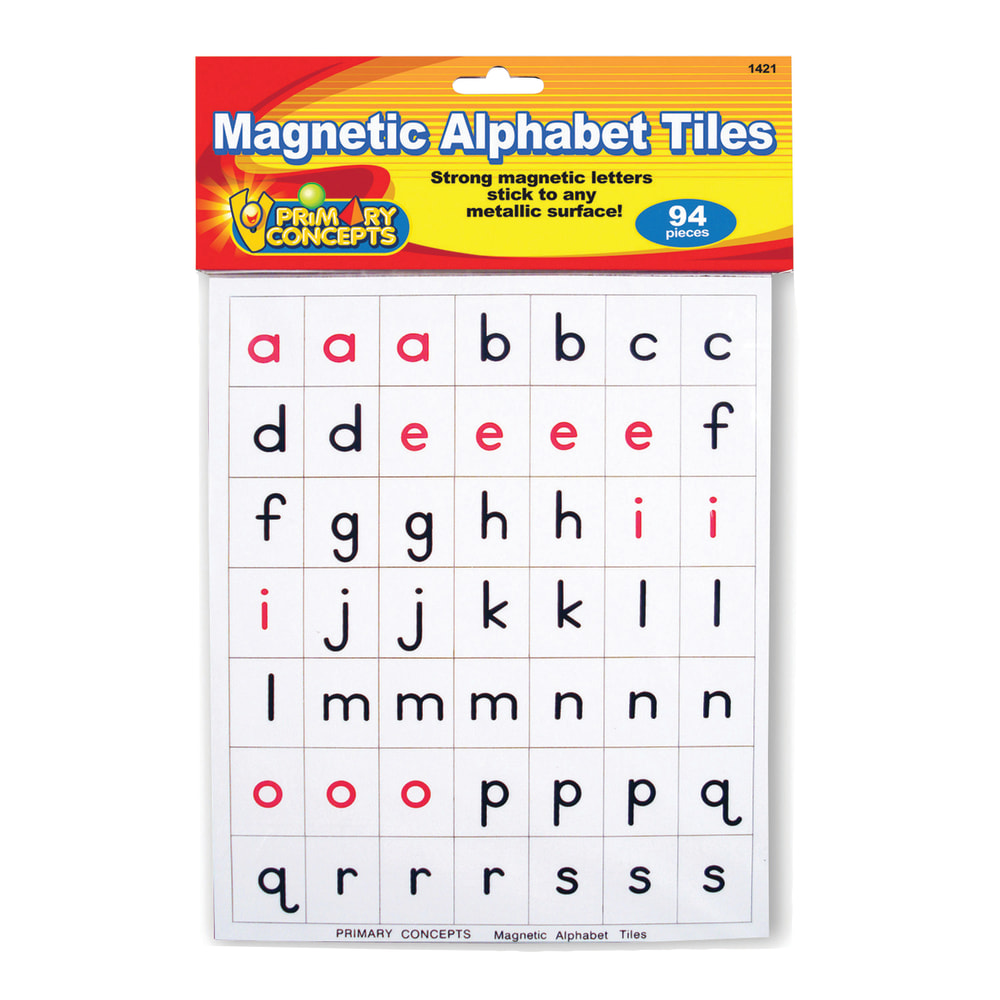 Primary Concepts Magnetic Alphabet Tiles, Red/Black/White, Pack