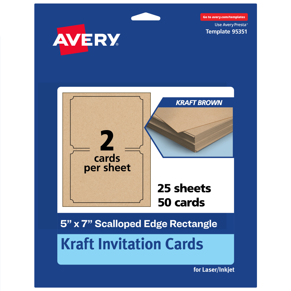Avery® Printable Invitation Cards, 5" x 7" Rectangle