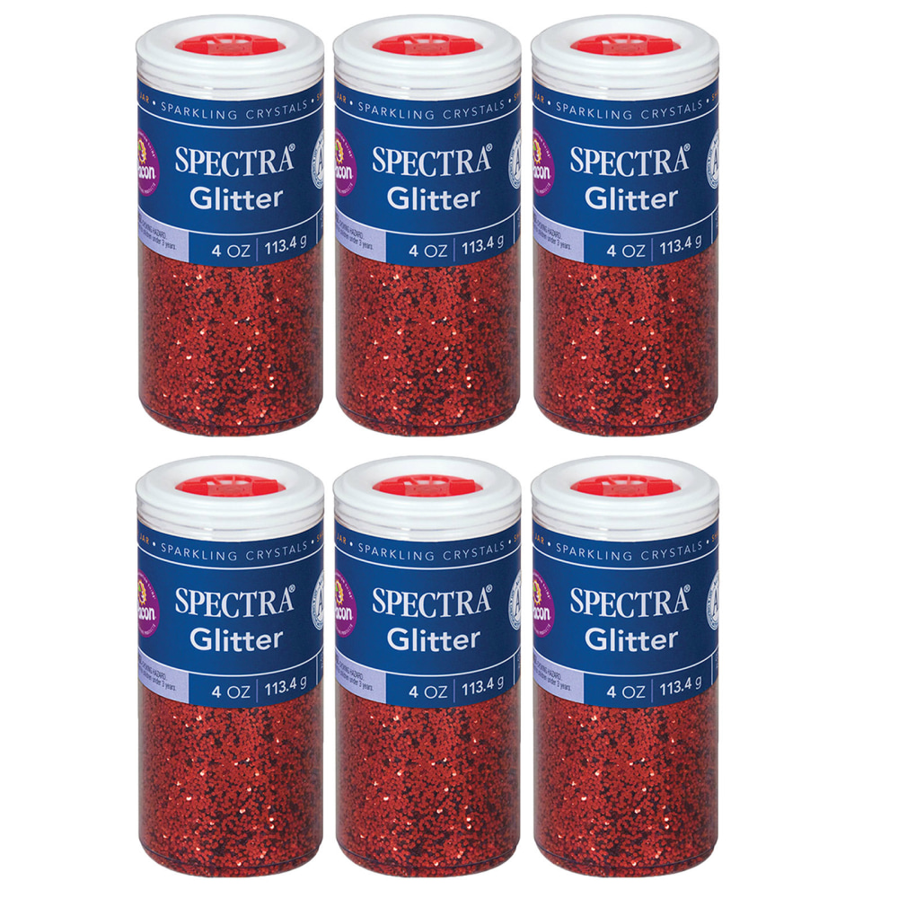 Spectra Glitter, Red, 4 Oz, Set Of 6