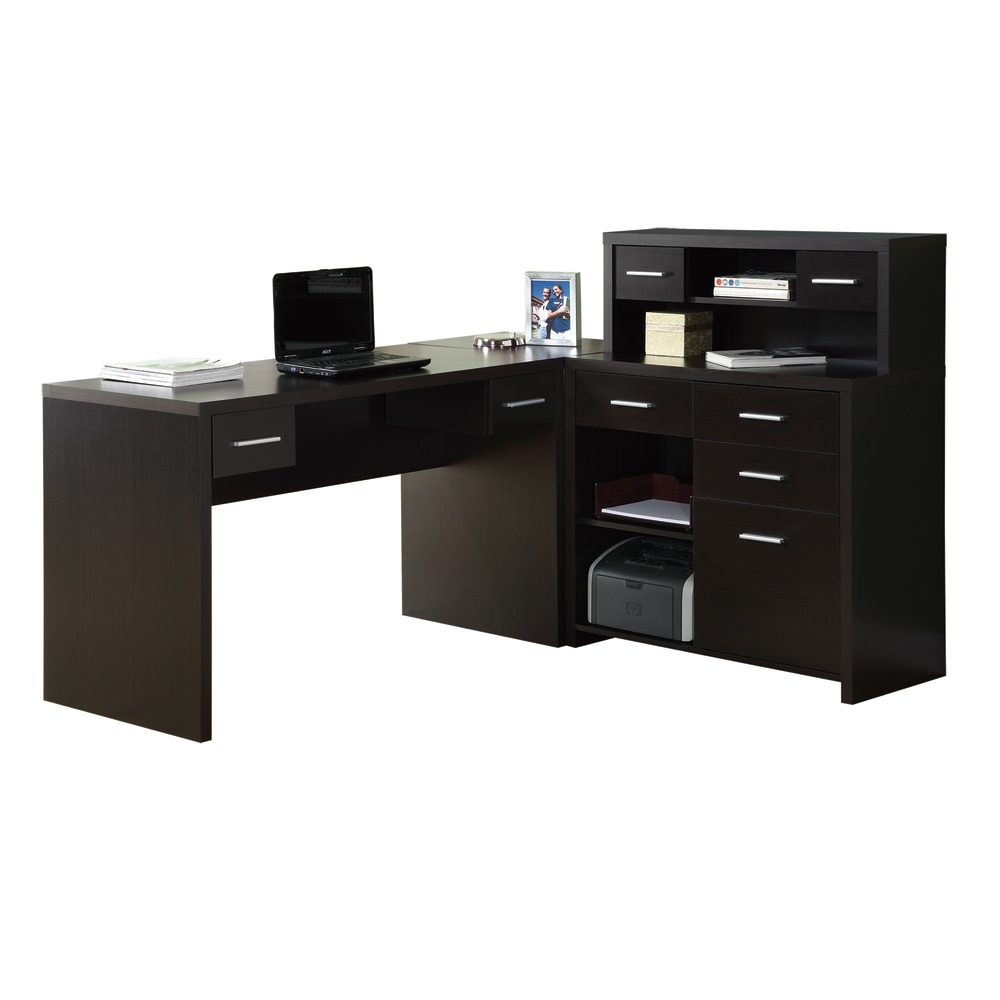 Monarch Specialties 63"W L-Shaped Corner Desk With Hutch,