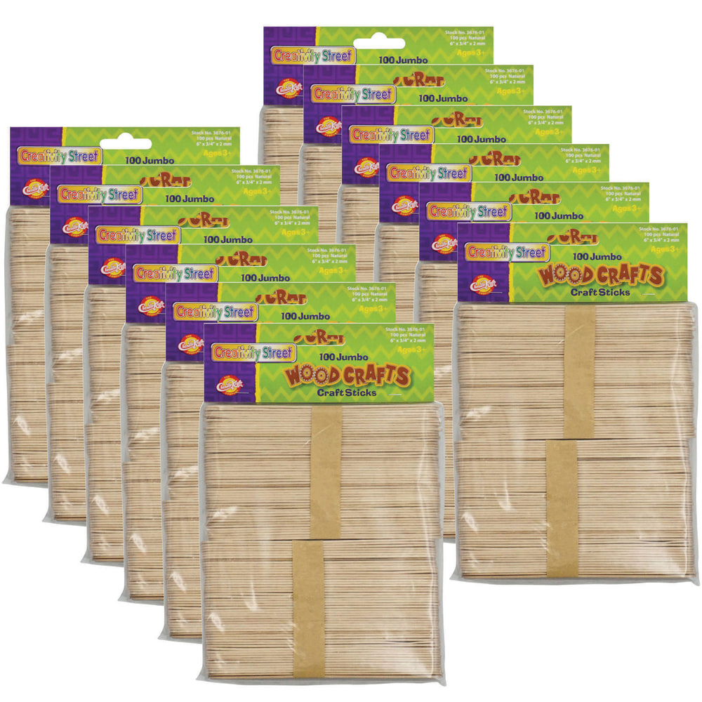 Creativity Street Jumbo Craft Sticks, 6" x 3/4",