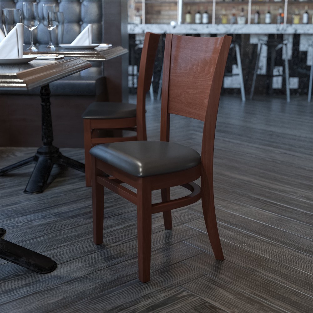 Flash Furniture Solid Back Wood Restaurant Accent Chair,