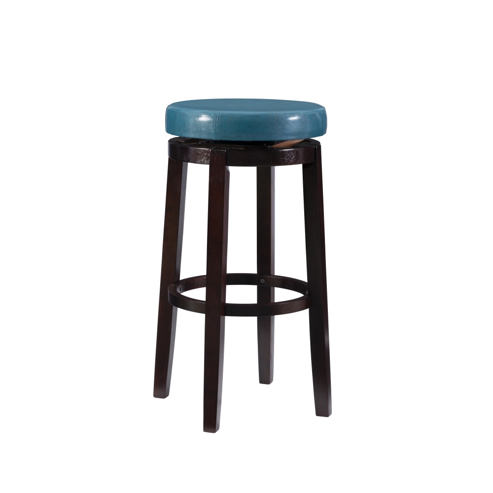 Linon Alice Backless Faux Leather Swivel Bar Stool,