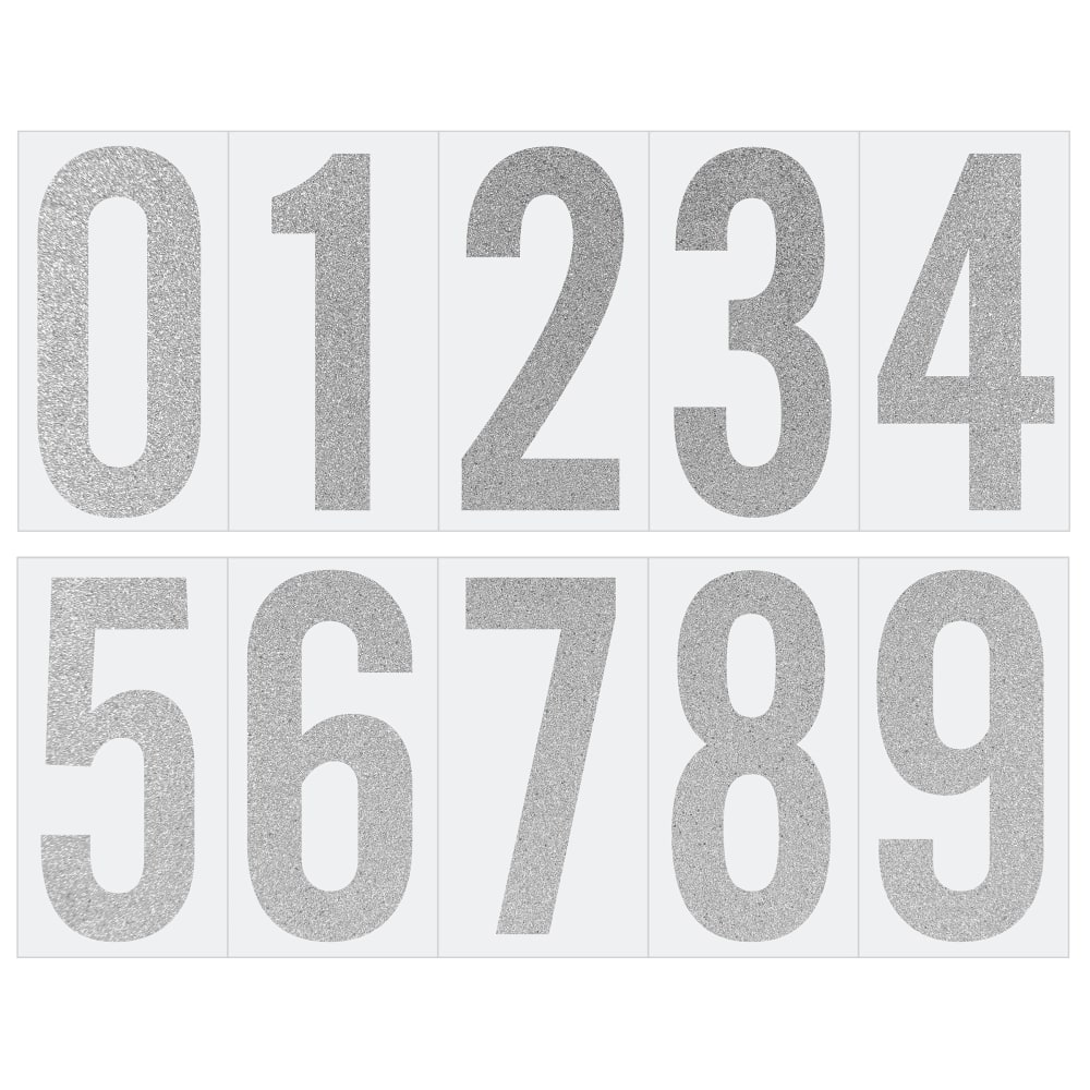 COSCO® Reflective Adhesive Numbers, 3"/4", Reflective