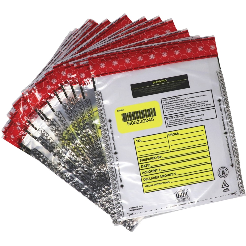 Nadex Coins Deposit Bags, 9x12, Clear, 500 Pack