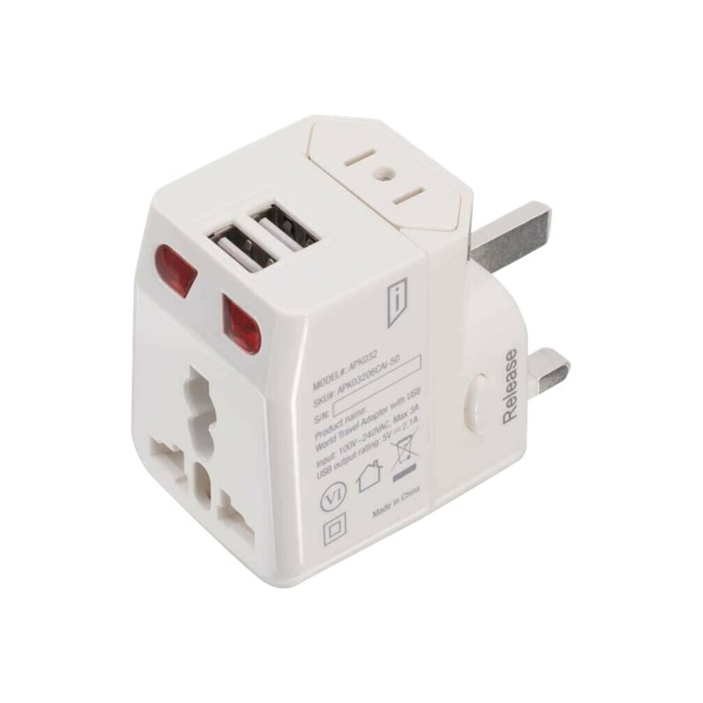 Targus® iStore World Travel Adapter With Dual USB