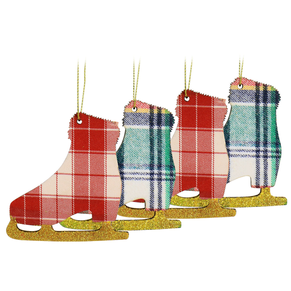 Martha Stewart Holiday Ice Skate Ornament Set, 3-1/4”H