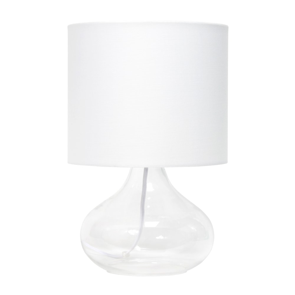 Simple Designs Glass Raindrop Table Lamp, 13-3/4"H, White