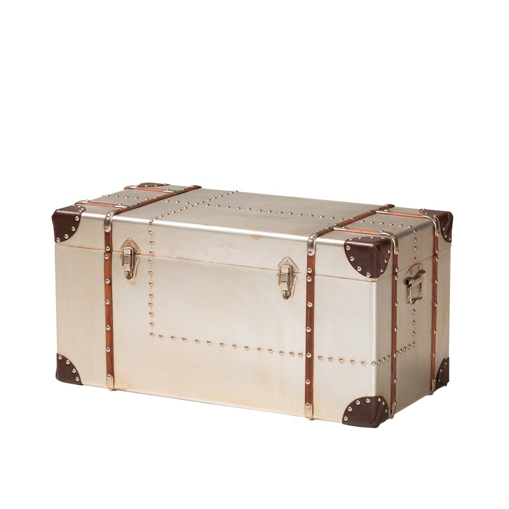 Baxton Studio French Industrial Storage Trunk, 15 3/4”H