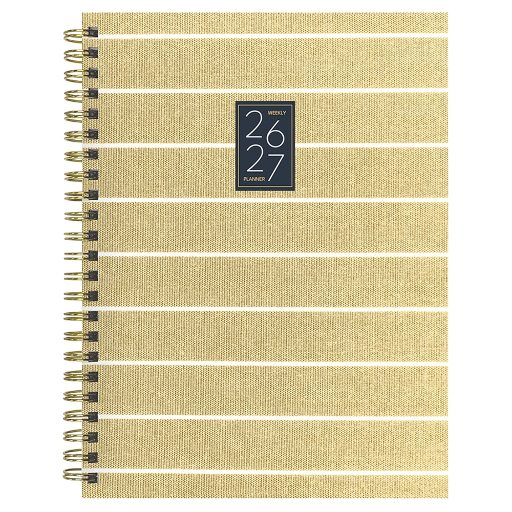 2026-2027, TF Publishing Yellow Linen Medium Weekly Monthly