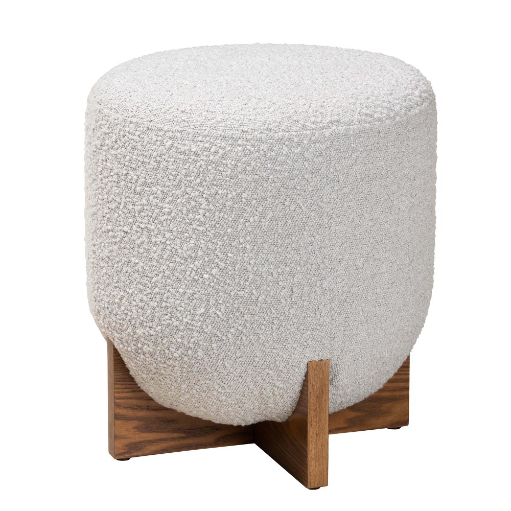 Baxton Studio Fisk Japandi Ottoman Footstool, 18-1/8”H x