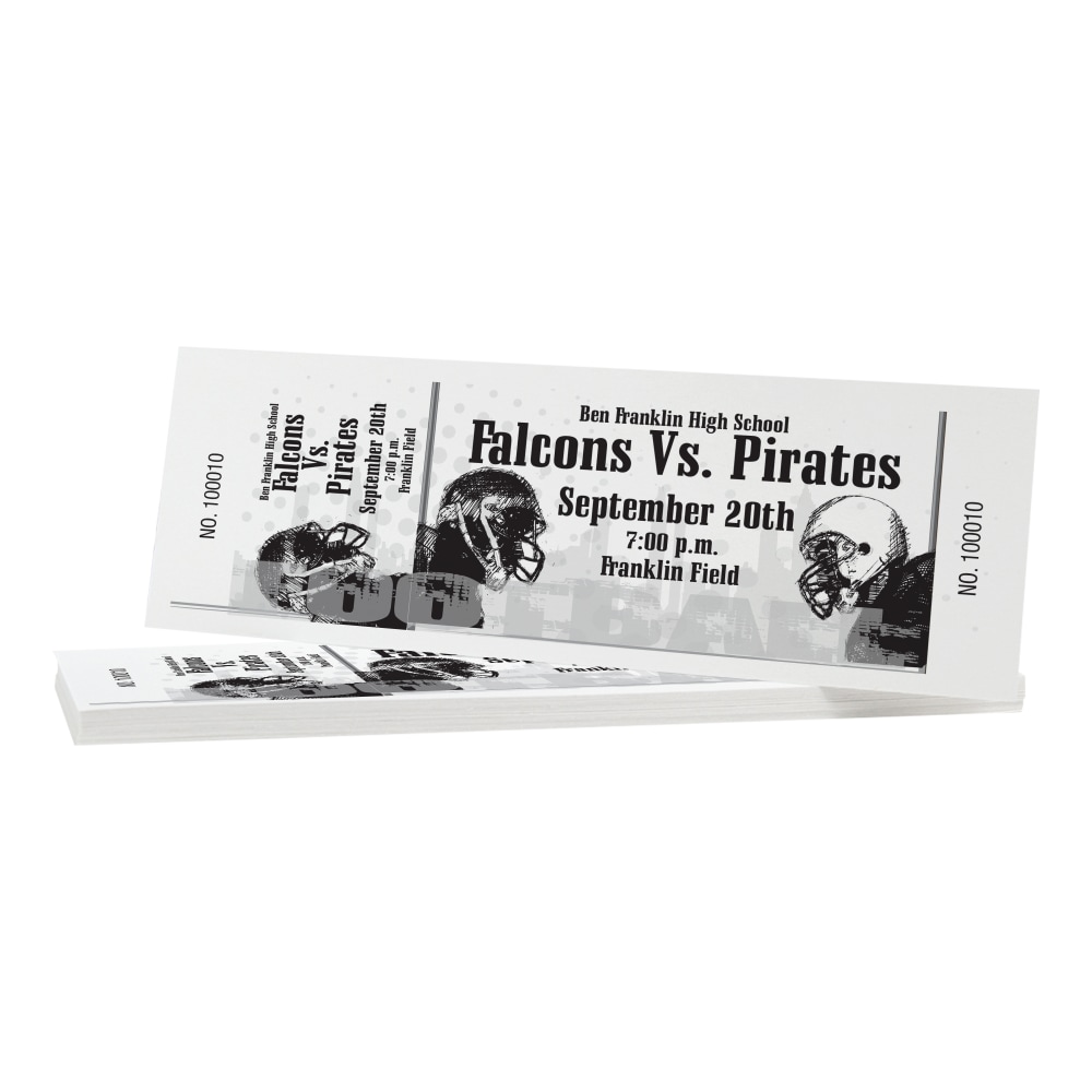 Custom 1-Color Perforated Tickets, Event/Raffle, 1 Side, Pack