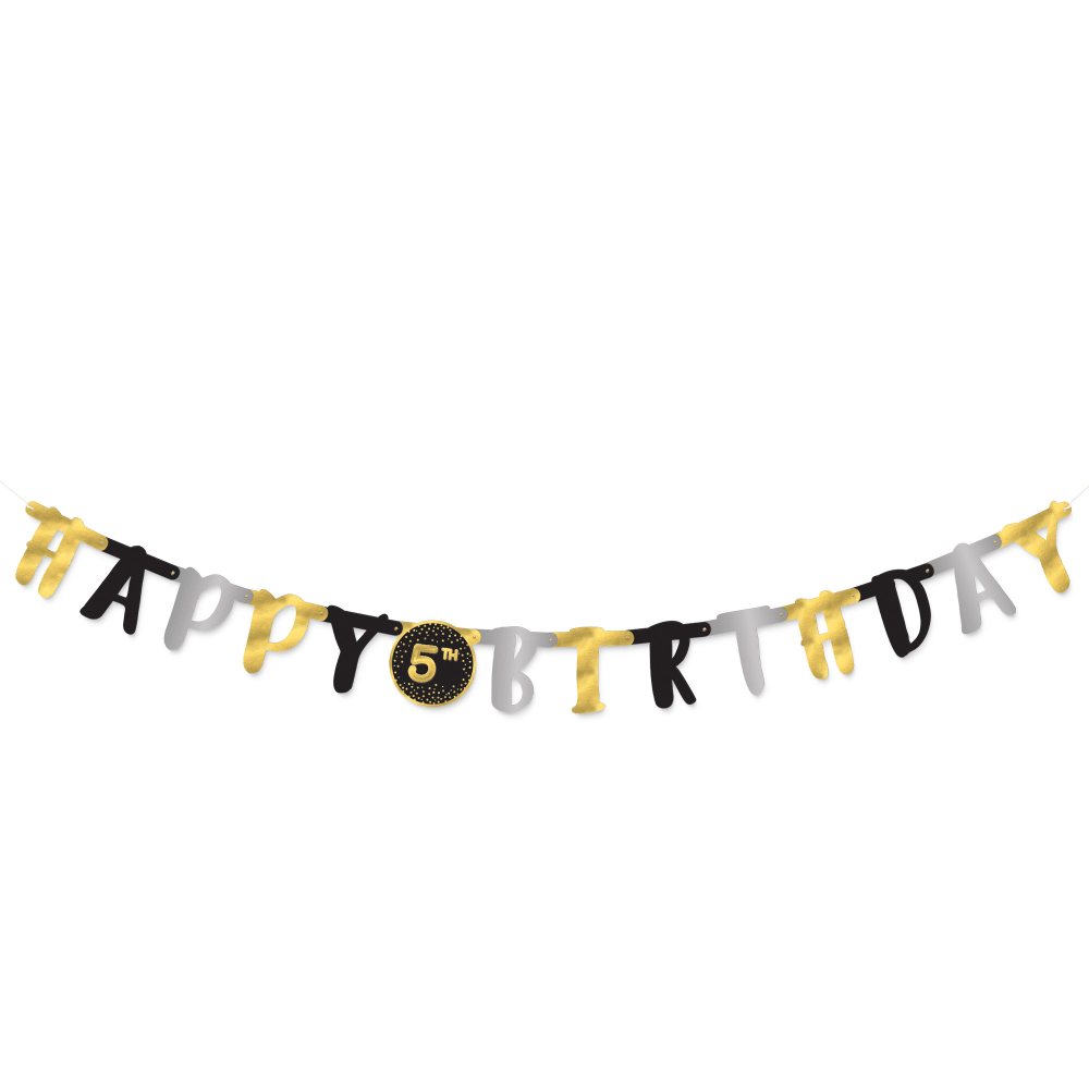 Amscan Go Brightly Banner, 5-3/4” x 72”, Happy