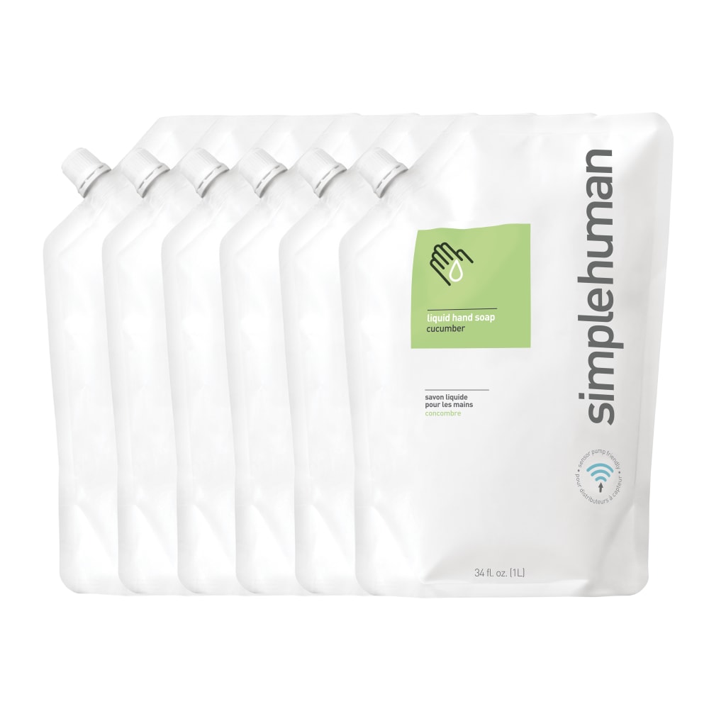 simplehuman Moisturizing Liquid Hand Soap, Cucumber, Scent, 34