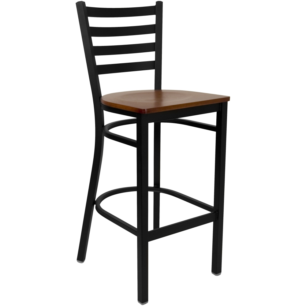 Flash Furniture Metal/Wood Restaurant Barstool With Ladder Back,