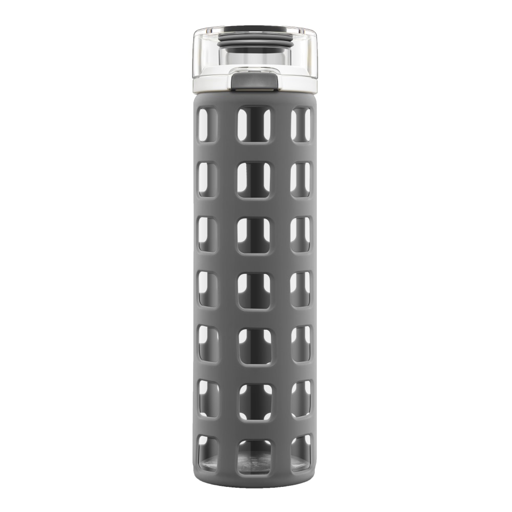 Ello Syndicate Glass Water Bottle, 20 Oz, Gray