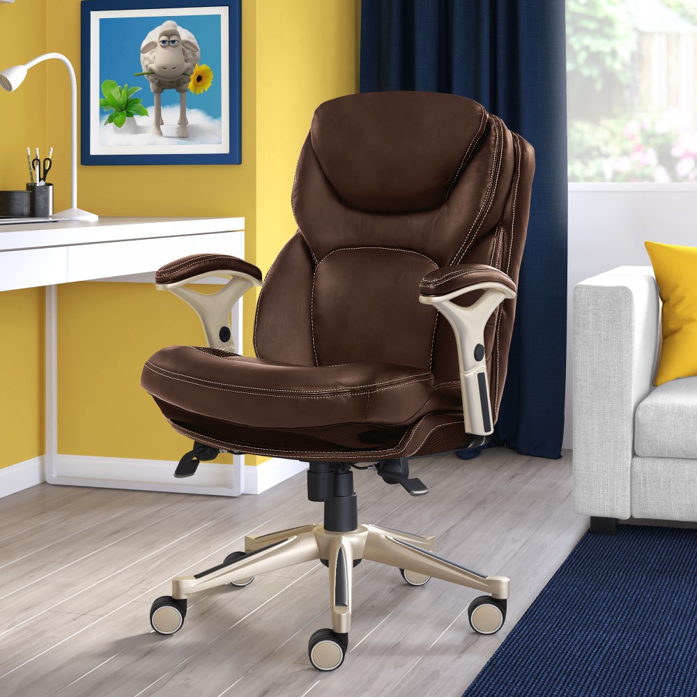 Serta® Claremont Ergonomic Bonded Leather Mid-Back Office Chair,