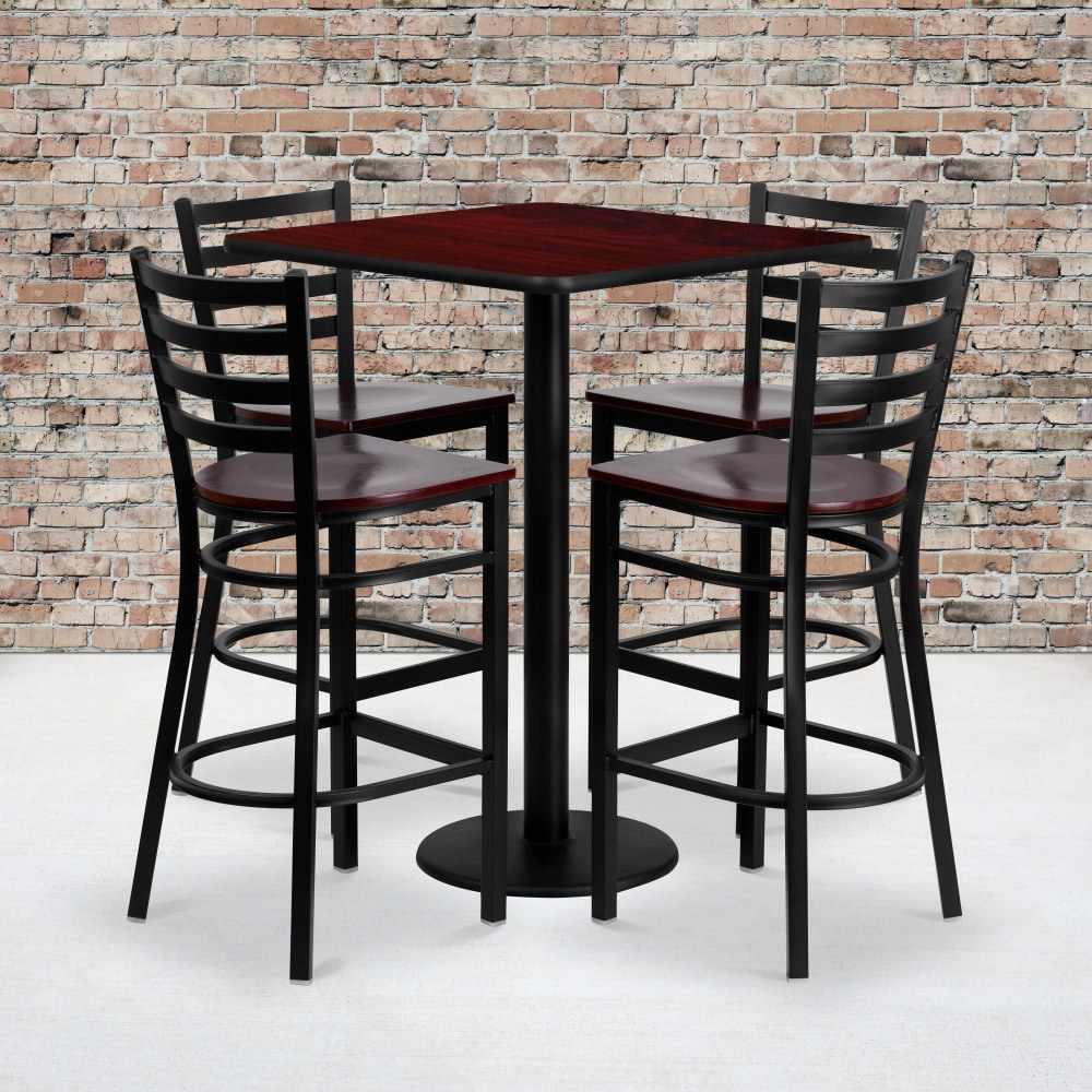 Flash Furniture Square Laminate Table Set With 4