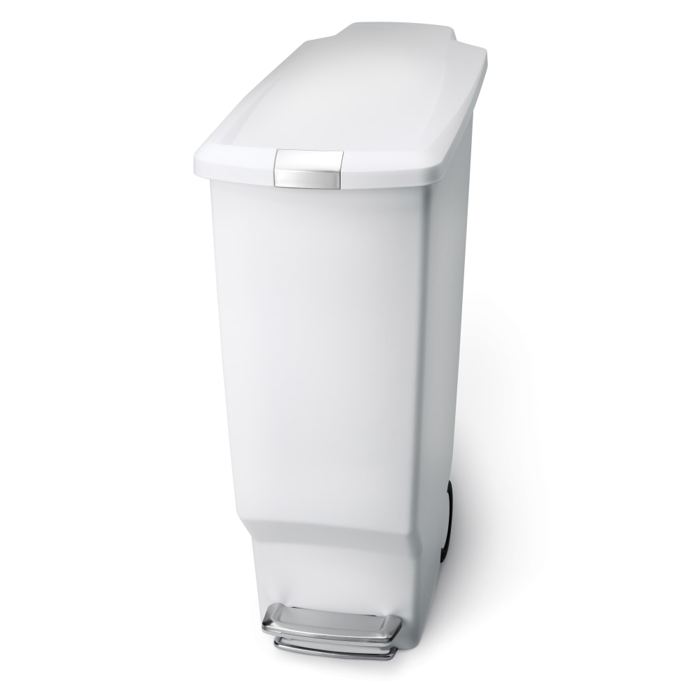 simplehuman Slim Plastic Step Trash Can, 25 1/4"H