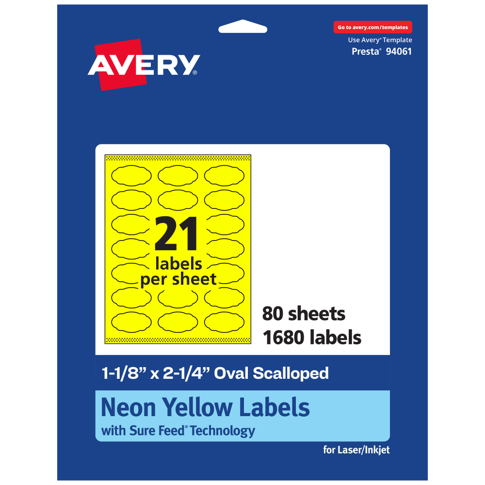 Avery® Print-To-The-Edge Labels With Sure Feed® Technology And