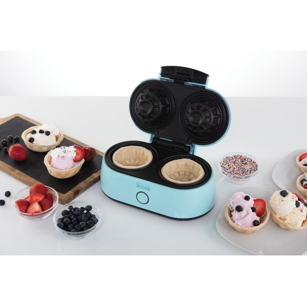 Brentwood TS-1402BL Double Waffle Bowl Maker, Blue -