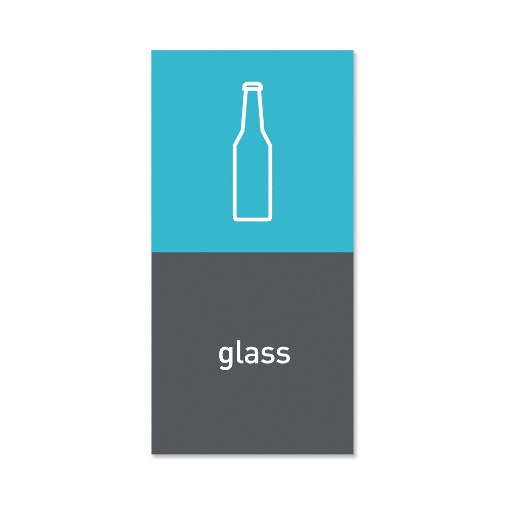 simplehuman Magnetic Trash Label, Glass, 4" x 8",