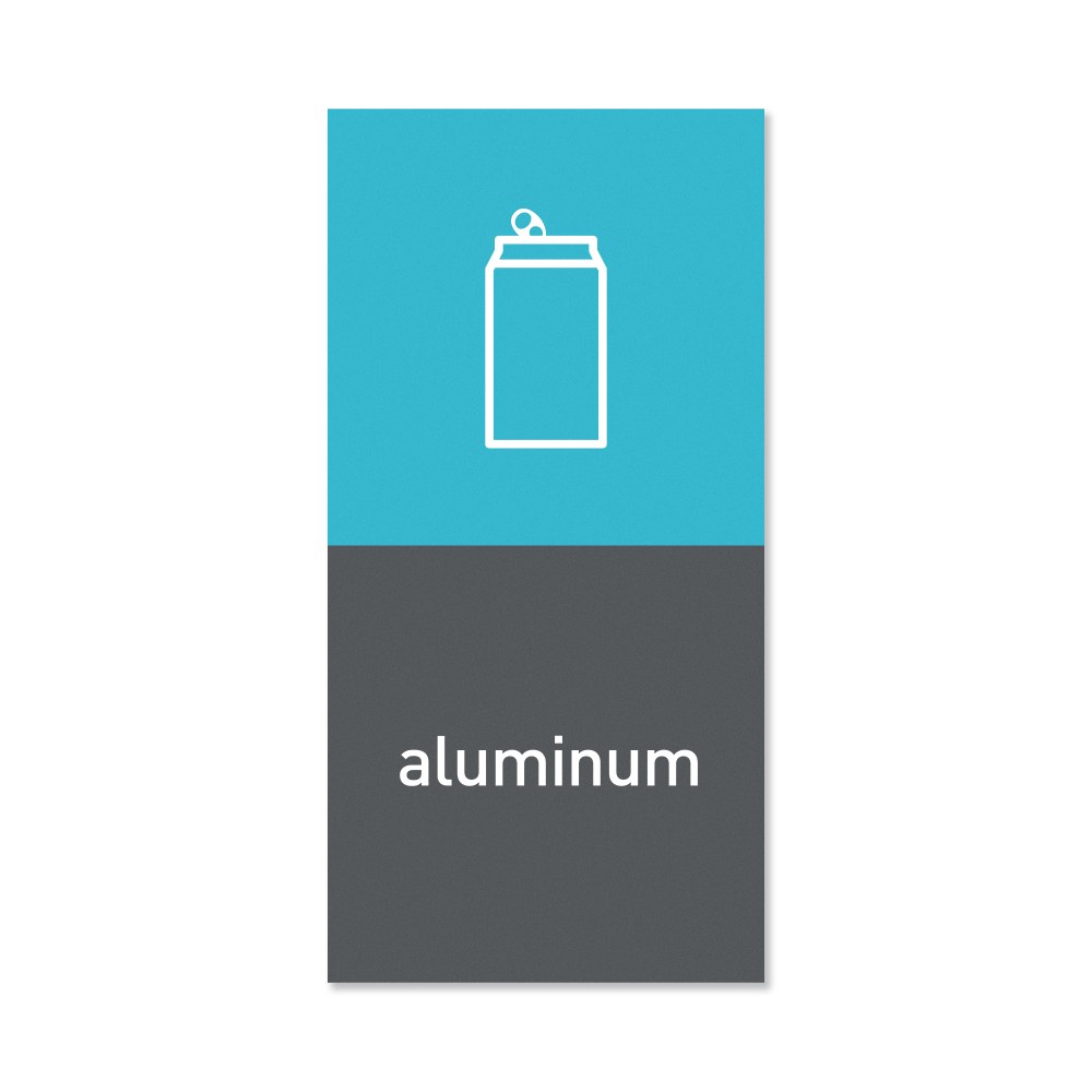 simplehuman Magnetic Trash Label, Aluminum, 4" x 8",