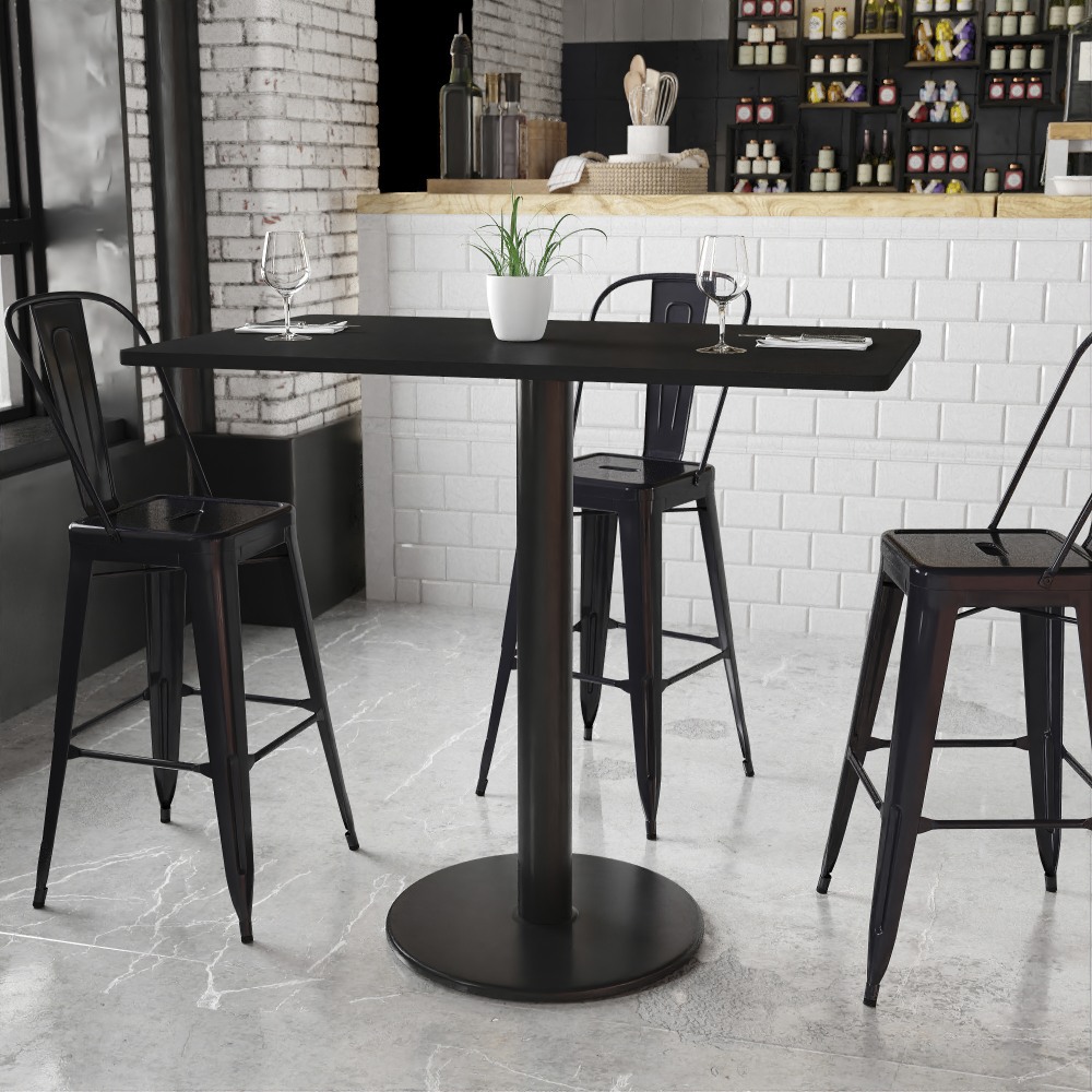 Flash Furniture Laminate Rectangular Table Top With Round