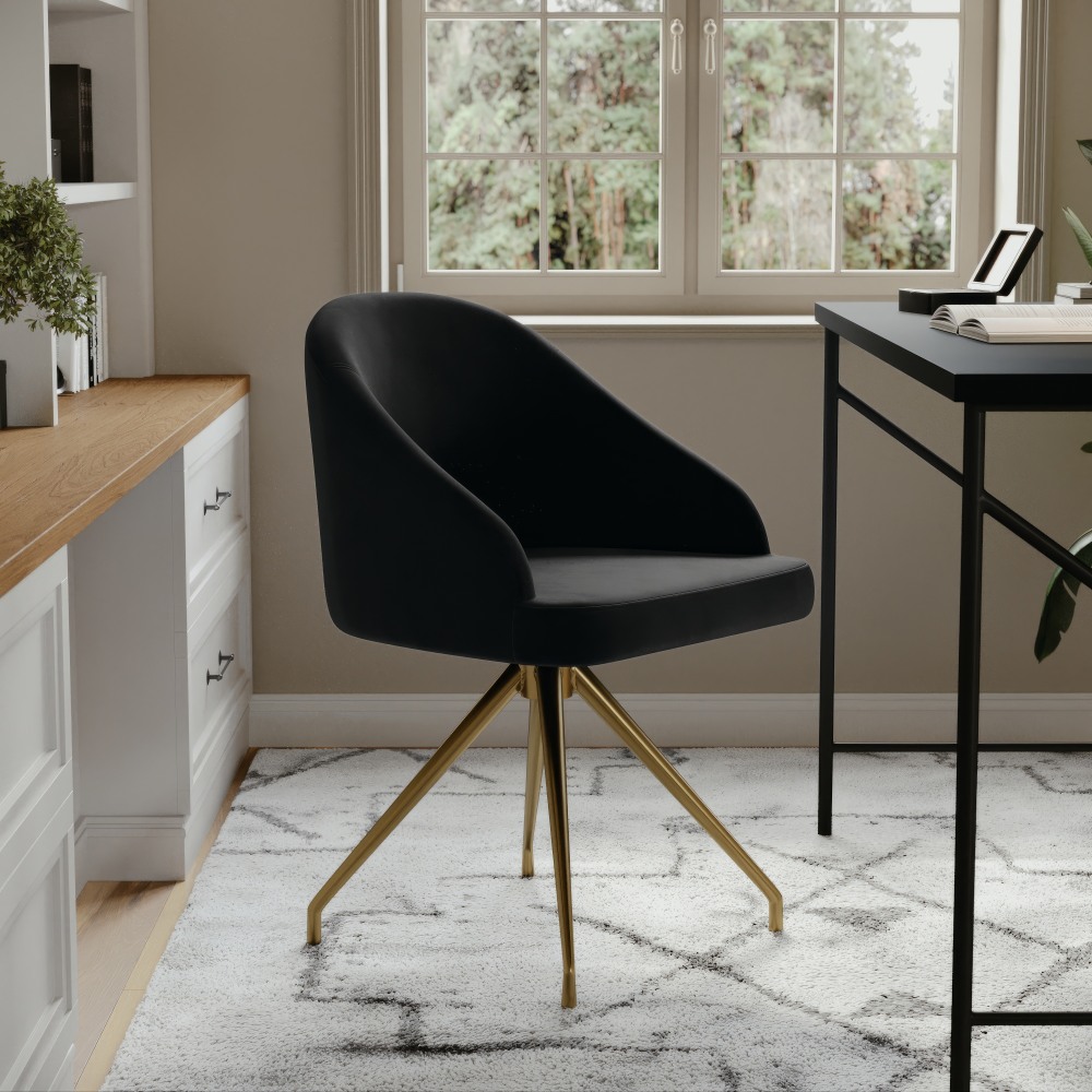 Martha Stewart Sora Upholstered Mid-Back Stationary Office Task