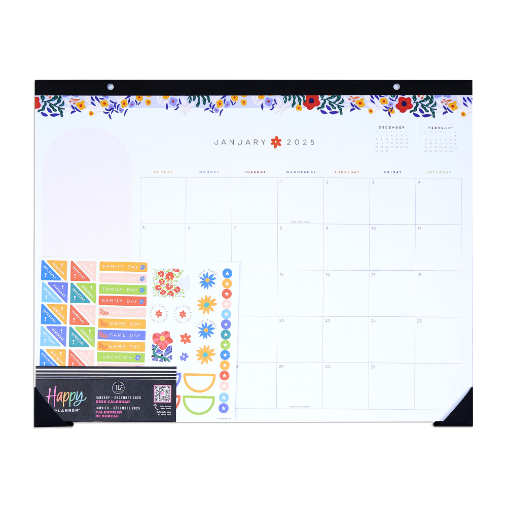 2025 Happy Planner Monthly Desk Calendar, 22" x