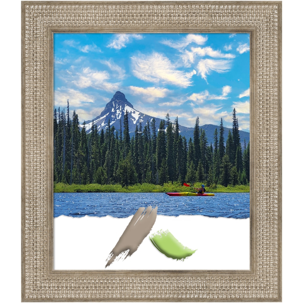 Amanti Art Trellis Silver Wood Picture Frame, 26"