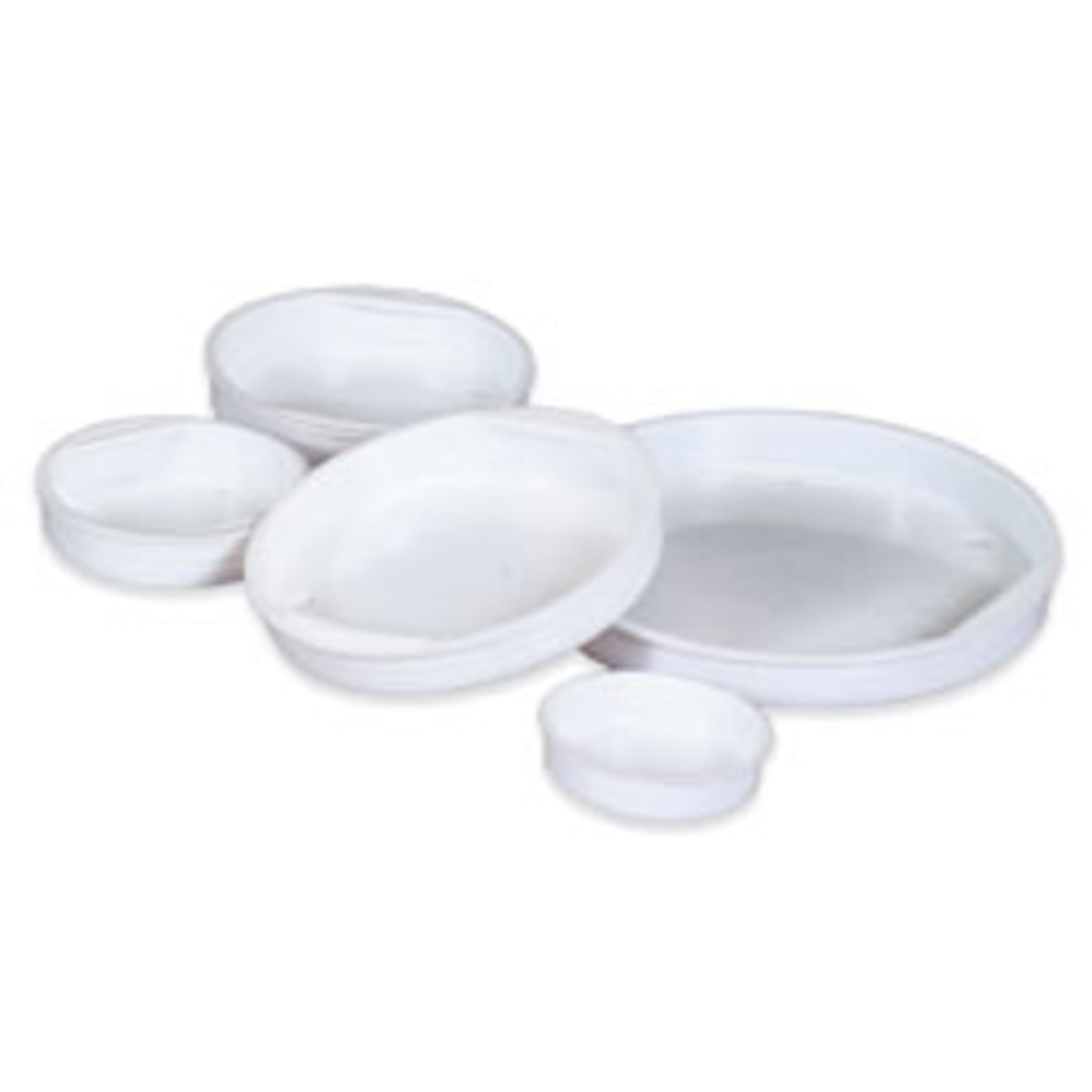 Partners Brand Plastic End Caps, 3", White, Pack