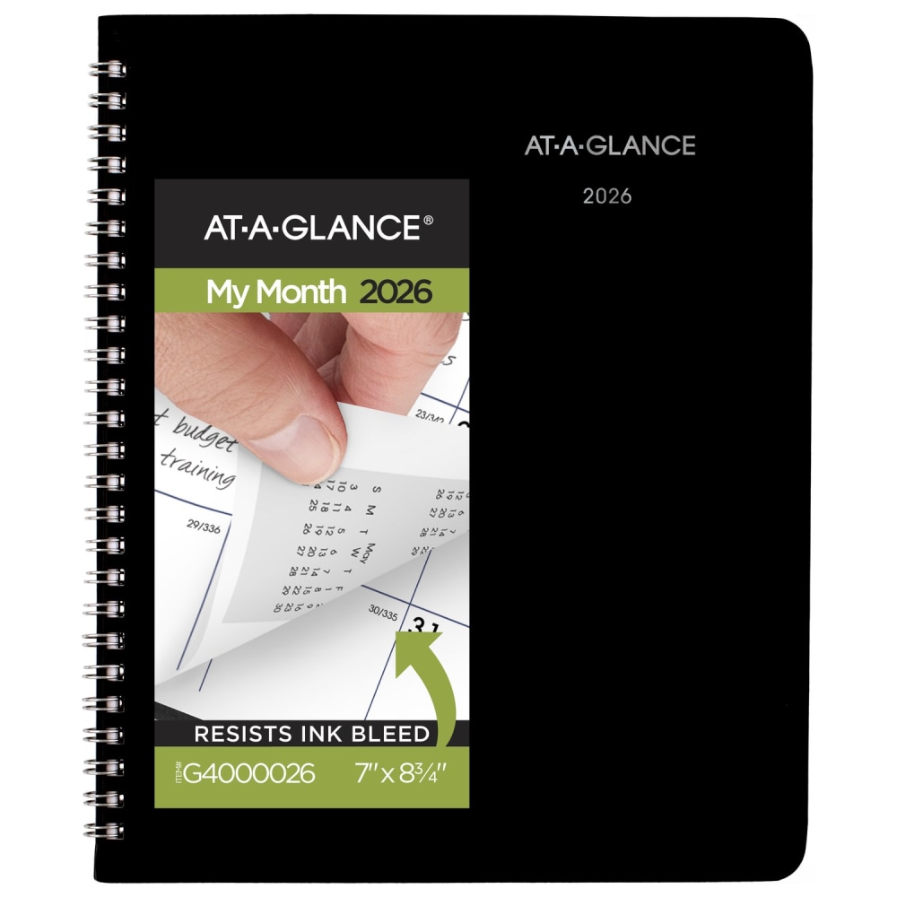AT-A-GLANCE® DayMinder® 2026 Monthly Planner, Black, Medium,